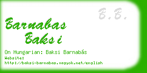barnabas baksi business card