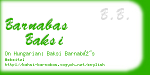 barnabas baksi business card